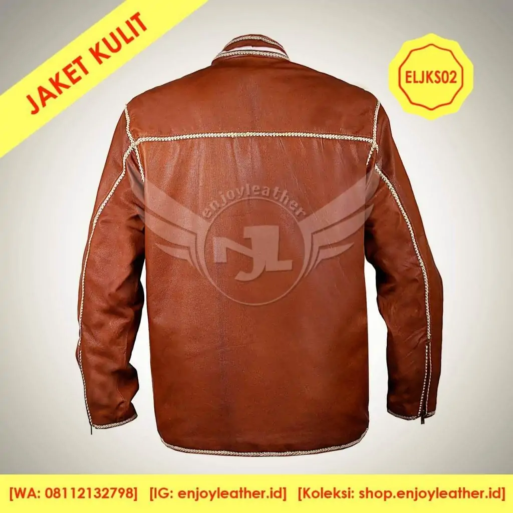jaket kulit sulam belakang buatan Enjoy Leather Garut