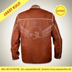 jaket kulit sulam belakang buatan Enjoy Leather Garut
