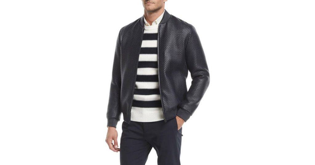 woven leather jacket atau jaket kulit sulaman