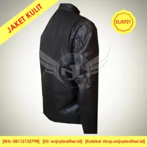 Jaket Kulit Pria Model ELJKP21 tampak samping